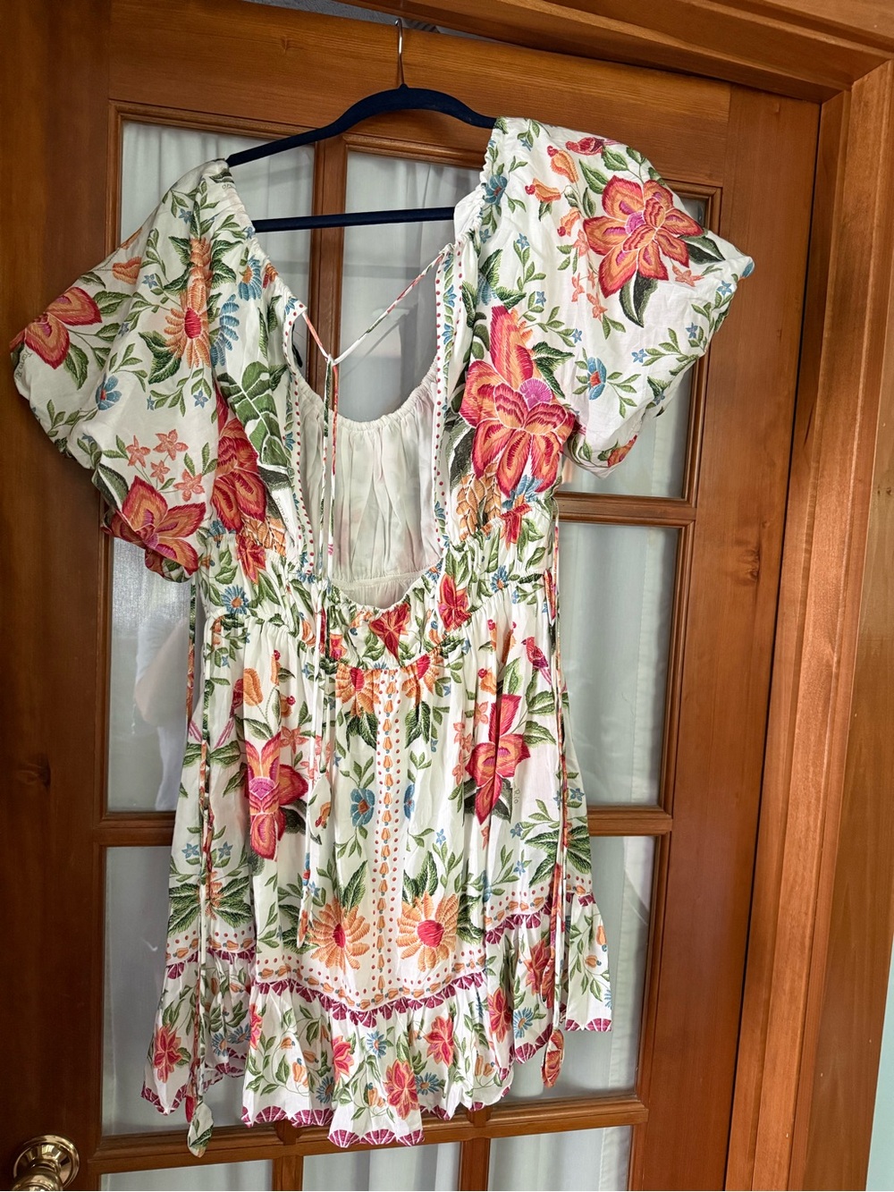 FARM Rio White Mini Dress with Pink & Green Floral - Picture 6 of 10